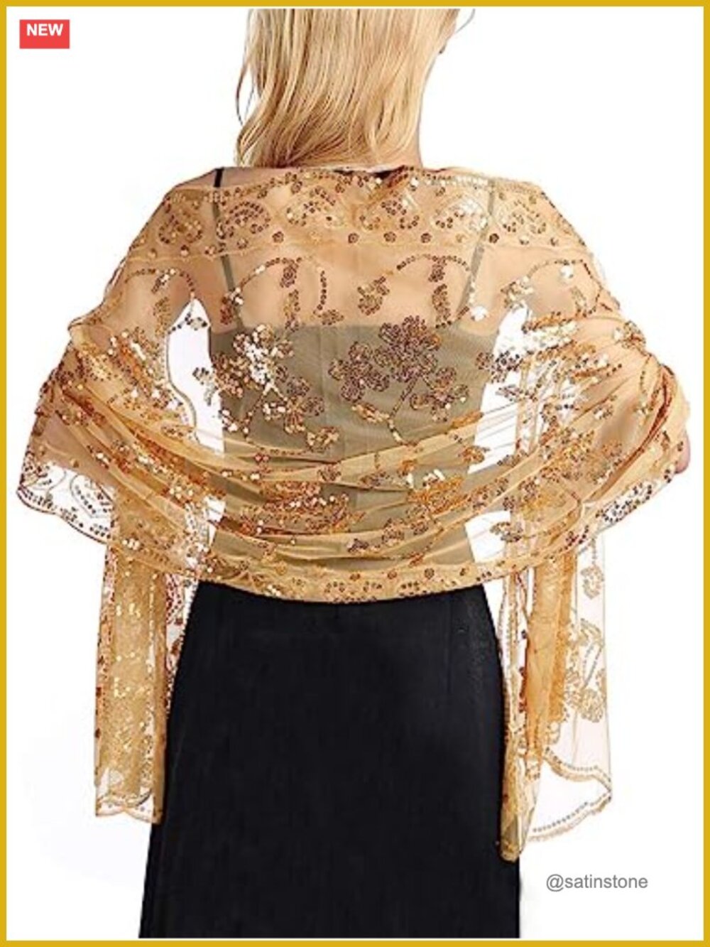 Sequin Shawl Wrap for Women Wedding Evening Party Bridal Scarf